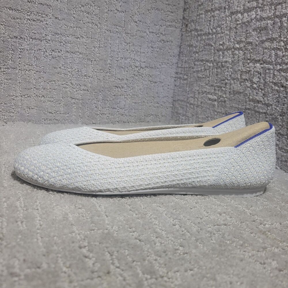 Rothy's The Flat Women's Size 9.5 US Salt Honeycomb Round Toe Slip On Shoes - Picture 3 of 13